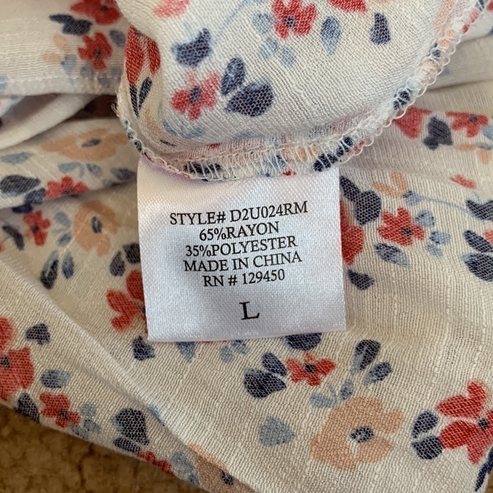 Fred David Floral Blouse Size Large EUC - Picture 4 of 4
